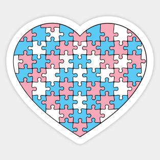 Puzzle Heart - Trans Pride Colors Sticker